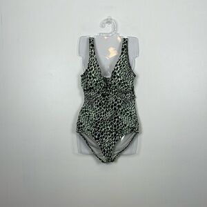 Jantzen Womens Bikini Set Pullover Top 14 Bottom 12 Animal Print Stretch Beachy